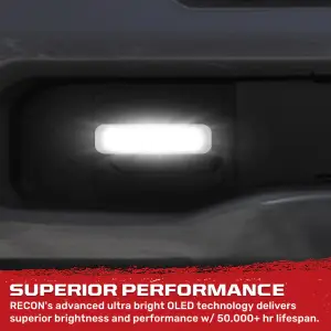 Recon Truck Accessories - 264004CHHDLEDWH  | Recon Tow Hook Covers 2-Piece Set of White Silicone Covers w LED Running Lights (2020-2025 Silverado 2500 HD, 3500 HD) - Image 5