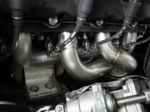 48-33029 | AFE Power Twisted Steel 304 Stainless Steel Short Tube Header (2020-2022 F250, F350 V8-7.3L)