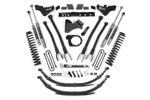BDS2253H | BDS Suspension 7 Inch Lift Kit With 4 Link For Ford F-250 / F-350 Super Duty 4WD Diesel | Rear Lift Leaf Springs, NX2 Nitro Series Shocks