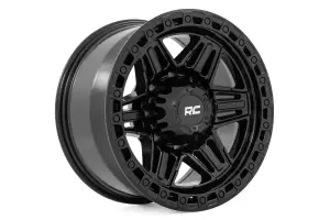 Rough Country - 76170914 | Rough Country 76 Series Wheel | Simulated Beadlock / Gloss Black / 17x9 / 5x5.5 / 0mm - Image 3