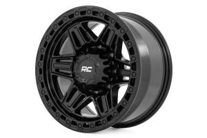 Rough Country - 76170914 | Rough Country 76 Series Wheel | Simulated Beadlock / Gloss Black / 17x9 / 5x5.5 / 0mm - Image 2