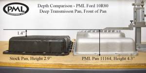 PML Covers - 11164-AC | PML Cover Ford 10R60, 10R80 Deep Transmission Pan For Ford Bronco, Expedition, Explorer, F-150, Mustang, Ranger, Raptor, Police Interceptors, Transit Vans & F-250 | Natural As-Cast Finish - Image 2