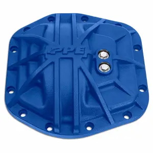 238043422 | PPE Performance Nodular Iron Front Differential Cover Blue Finish (2018-2025 Wrangler | Dana 30 M186 12 Bolt)