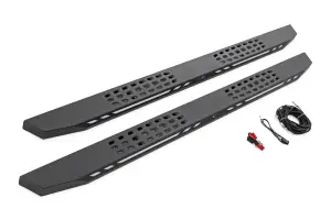 57009 | Rough Country AC2 Running Boards For Ram 1500/2500/3500 2WD/4WD | Crew Cab, Amber/White