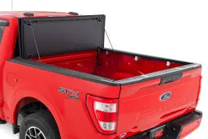Rough Country - 49225650_A | Rough Country Hard Tri Fold Flip Up Bed Cover For For F-150 & F-150 Raptor | 6'7" Bed - Image 2