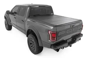Rough Country - 49225650 | Rough Country Hard Tri Fold Flip Up Bed Cover For For F-150 & F-150 Lightning | 6'7" Bed - Image 3