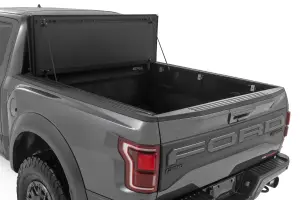 Rough Country - 49225650 | Rough Country Hard Tri Fold Flip Up Bed Cover For For F-150 & F-150 Lightning | 6'7" Bed - Image 2