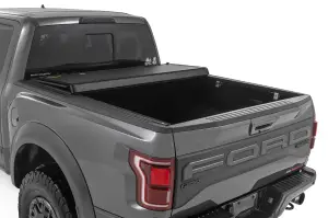Rough Country - 49225650 | Rough Country Hard Tri Fold Flip Up Bed Cover For For F-150 & F-150 Lightning | 6'7" Bed - Image 4
