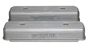11080-2-AC | PML Cover BUICK Nailhead V8, Fins And Vintage Script Vale Covers For Buick 264, 322, 364, 401 & 425 Engines | Natural As-Cast Finish