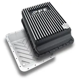 228053210 | PPE Performance Heavy-Duty Cast Aluminum Transmission Pan Brushed Finish (2013-2024 Ram 2500, 3500 6.7L Cummins Aisin AS69RC)