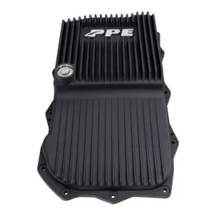 228153020 | PPE Performance Heavy-Duty Cast Aluminum Transmission Pan - Deep Black Finish (2018-2025 Jeep Wrangler JL, Gladiator JT 2.0L, 3.0L, 6.4L, 850RE/8HP75)