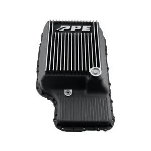 328053410 | PPE Performance Heavy-Duty Cast Aluminum Transmission Pan Brushed Finish (2020-2026 Ford F250, F350 Super Duty 6.2L, 7.3L 10R140)