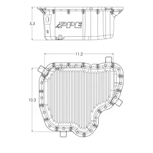 Pacific Performance Engineering - 114052100 | PPE Performance Heavy-Duty Cast Aluminum Engine Oil Pan Raw Finish (2011-2016 Silverado, Sierra 2500 HD, 3500 HD 6.6L td) - Image 7