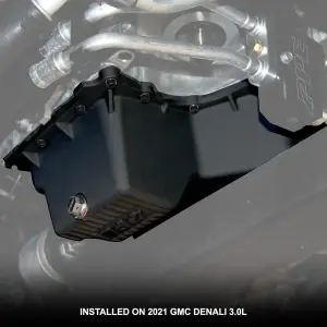 Pacific Performance Engineering - 114054020 | PPE Performance Heavy-Duty Cast Aluminum Engine Oil Pan Black Finish (2020-2025 Silverado, Sierra 1500 3.0L td) - Image 3