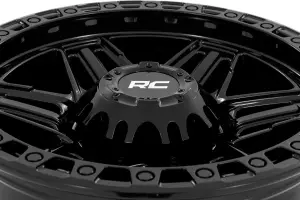 Rough Country - 76171218 | Rough Country 76 Series Wheel | Simulated Beadlock / Gloss Black / 17x9 / 5x5 / -12mm - Image 6