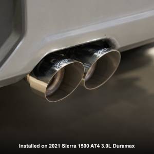 Pacific Performance Engineering - 117063020 | PPE Performance 304 Stainless Steel DPF-Back Performance Exhaust Kit - Dual Exit Polished Tubes, Black Ceramic Coated Tips (2020–2022 Silverado, Sierra 1500 I6-3.0L td) - Image 4