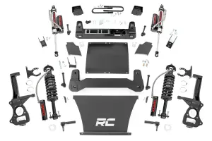 21650_A | Rough Country 6 Inch Lift Kit For Chevrolet Silverado 1500 4WD | 5.3L V8 or 6.2L V8 Engine, Factory Rear Mono-Leaf Springs, Vertex Coilovers With Vertex Shocks