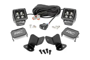 93213 | Rough Country LED Cube Light Kit, Rear Mount For Segway UT6/UT10 | Black Series With White DRL Lights