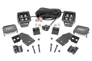 93303 | Rough Country LED Cube Light Kit Forward Facing For Polaris XPEDITION ADV 5/XPEDITION XP 5 | Black Series With Amber DRL Lights