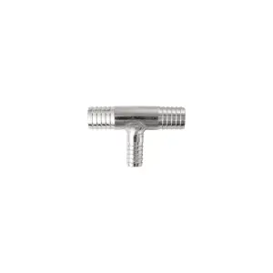 513123812 | PPE Performance Tee Barb Fitting, 1/2 Inch x 3/8 Inch x 1/2 Inch SS