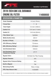 Pacific Performance Engineering - 114000650 | PPE Performance Engine Oil Filter, MicroPure, Replaces AC Delco PF66 For GM 3.0L Duramax 2.7L L3B Turbomax - Image 8