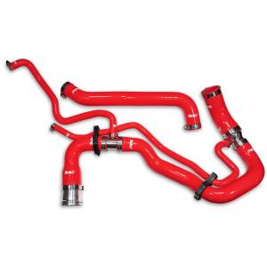 119021300 | PPE Performance Silicone Upper And Lower Coolant Hose Kit For GM 6.6L Duramax | Red Finish