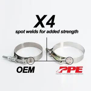 Pacific Performance Engineering - 515600550 | PPE Performance T-Bolt Clamps - 304 Stainless Steel | 6.00 Inch Dimensions - Image 2