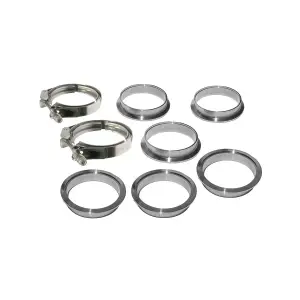 517225008 | PPE Performance QR 304 Stainless Steel Clamps - Aluminum Flanges - 8 Piece Set (2C 3M 3F) | 2.50 Inch Dimensions