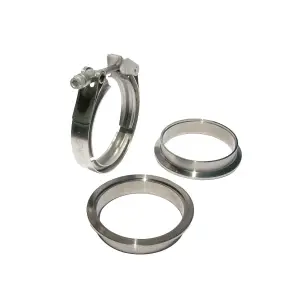 517232503 | PPE Performance QR 304 Stainless Steel Clamps - Aluminum Flanges - 3 Piece Set (1C 1M 1F) | 3.25 Inch Dimensions