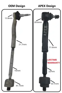 Apex Chassis - TR221 | Apex Chassis Tie Rod Assembly, Right Hand, Passengers For Ford Bronco - Image 2