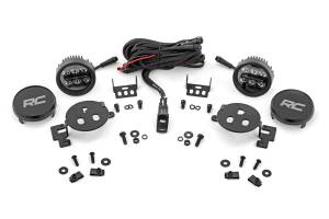 30005 | Rough Country LED Fog Light Kit 3.5 Inch Round, Black Series, Amber DRL For Ram 1500