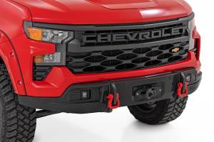 13007 | Rough Country FXS Front Bumper For Chevrolet Silverado 1500 2WD/4WD | Flat Black Paint Code, With PRO12000S Winch