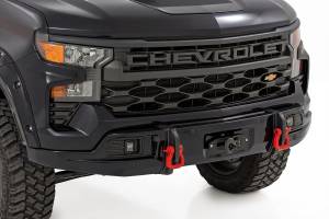 13007-GB8 | Rough Country FXS Front Bumper For Chevrolet Silverado 1500 2WD/4WD | GB8, Mosaic Black Pearl Paint Code, With PRO12000S Winch