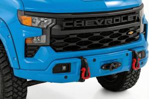 13007-GLT | Rough Country FXS Front Bumper For Chevrolet Silverado 1500 2WD/4WD | GLT, Glacier Blue Paint Code, With PRO12000S Winch