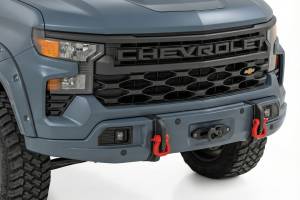 13007-GNO | Rough Country FXS Front Bumper For Chevrolet Silverado 1500 2WD/4WD | GNO, Slate Gray Paint Code, With PRO12000S Winch