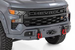 13007-GXD | Rough Country FXS Front Bumper For Chevrolet Silverado 1500 2WD/4WD | GXD, Sterling Gray Metallic Paint Code, With PRO12000S Winch