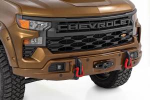 13007-GXN | Rough Country FXS Front Bumper For Chevrolet Silverado 1500 2WD/4WD | GXN, Harvest Bronze Paint Code, With PRO12000S Winch