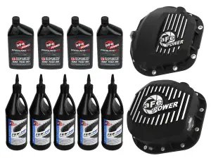 46-7703AB | aFe Power Front & Rear Differential GUARD Package, With Oil For Ford F-250/F-350/Excursion V8 (td) (Dana 60/Super 60 & Sterling 10.5-12)