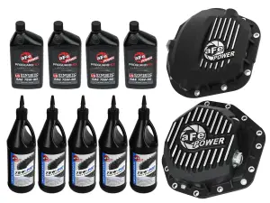 46-7705AB | aFe Power Front & Rear Differential GUARD Package, With Oil For Ford Diesel Trucks V8 (Dana Super 60 & Dana M275-14)