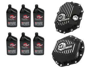 46-7708AB | aFe Power Front & Rear Differential GUARD Package, With Oil For GM Diesel Trucks V8-6.6L (td) L5P