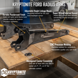 Kryptonite - KRFDRD1 | Kryptonite Radius Arm Kit For Ford F-250 / F-350 / F-450 / F-550 Super Duty - Image 7