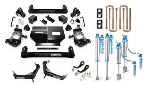 510-P1383 | Cognito 4 Inch Elite Billet Upper Control Arm Lift Kit with King 2.5 Reservoir Shocks For Chevrolet Silverado / GMC Sierra 2500/3500 2WD/4WD