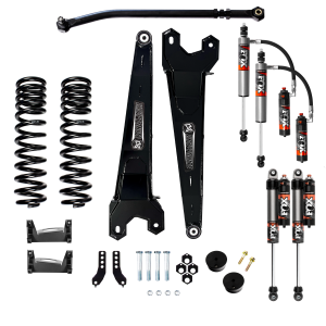 KRFD17STAGE3FOXPE | Kryptonite Stage 3 Leveling Kit With Fox 2.5 Performance Elite Shocks For 2017-2025 Ford F250/F350 Super Duty