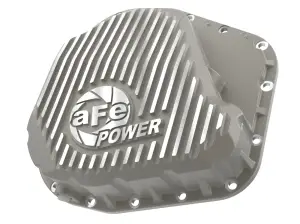 46-71490A | aFe Power Street Series Rear Differential Cover, Raw With Machined Fins For Ford Diesel Trucks V8