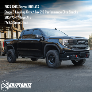 Kryptonite - KR19STAGE3FOXPE-4X | Kryptonite Stage 3 Leveling Kit With Fox Performance Elite Shocks For Chevrolet Silverado Trail Boss / GMC Sierra 1500 AT4 | 6 Lug - Image 9