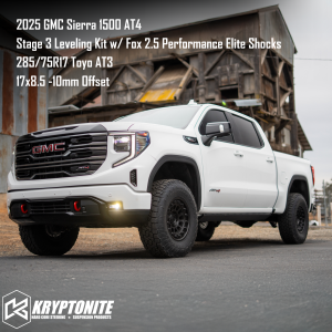 Kryptonite - KR19STAGE3FOXPE-4X | Kryptonite Stage 3 Leveling Kit With Fox Performance Elite Shocks For Chevrolet Silverado Trail Boss / GMC Sierra 1500 AT4 | 6 Lug - Image 10