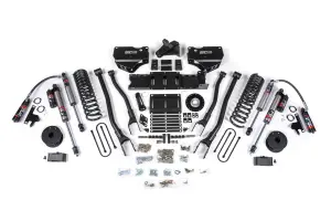 BDS2159FPE | BDS Suspension 4 Inch Extended Travel Lift Kit With 4-Link For Ram 3500 4WD Diesel | Coil Spring / Bump Stop Extension | Rear 3 Inch Lift Block Kit With OE Air Assist | Fox 2.5 Performance Elite Shocks