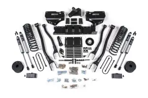 BDS2159FS | BDS Suspension 4 Inch Extended Travel Lift Kit With 4-Link For Ram 3500 4WD Diesel | Coil Spring / Bump Stop Extension | Rear 3 Inch Lift Block Kit With OE Air Assist | Fox 2.0 Performance Series Shocks