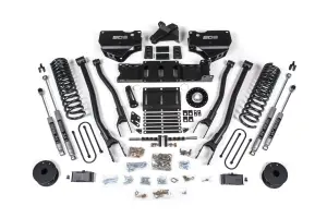 BDS2159H | BDS Suspension 4 Inch Extended Travel Lift Kit With 4-Link For Ram 3500 4WD Diesel | Coil Spring / Bump Stop Extension | Rear 3 Inch Lift Block Kit With OE Air Assist | NX2 Nitro Series Shocks