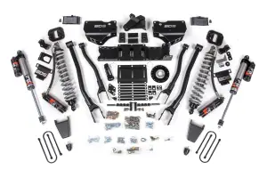 BDS2157PES | BDS Suspension 4 Inch Extended Travel Lift Kit With 4-Link For Ram 3500 4WD Diesel | Coilover / Rubber Bump Stop | Rear 2 Inch Lift Block Kit Without Overload | Fox 2.5 Performance Elite Shocks